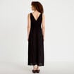Robe longue &eacute;vas&eacute;e col v sans manches noir femme