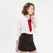 Chemise manches longues brodée blanc femme