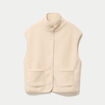 Veste sans manches effet polaire ecru femme