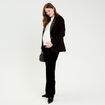 Pantalon large en velours noir femme