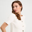 Gilet manches courtes ecru femme