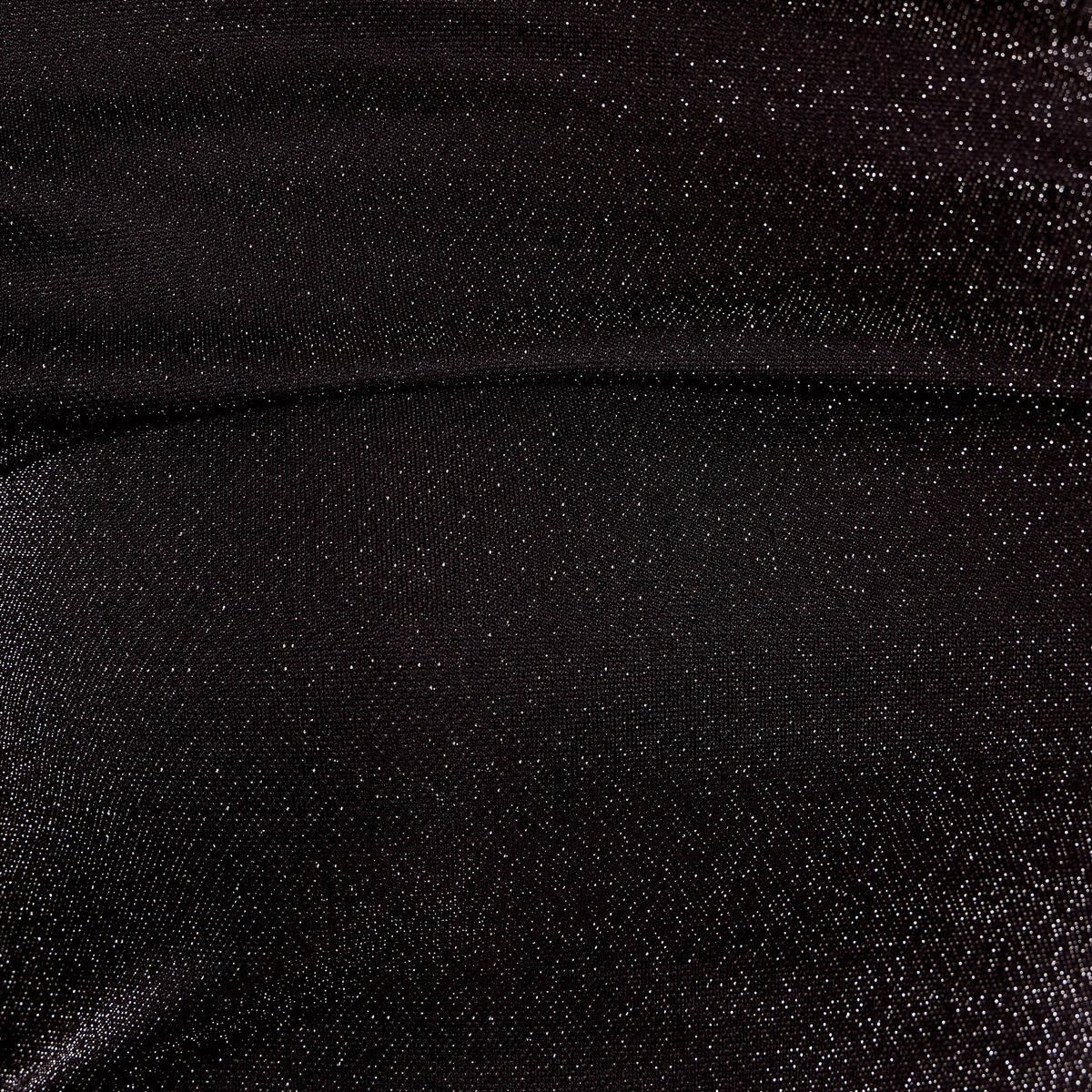 Combishort col bardot fils m&eacute;tallis&eacute;s noir femme