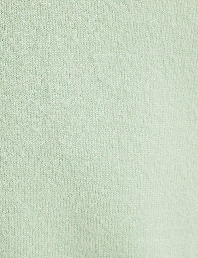 Pull col polo vert kaki femme