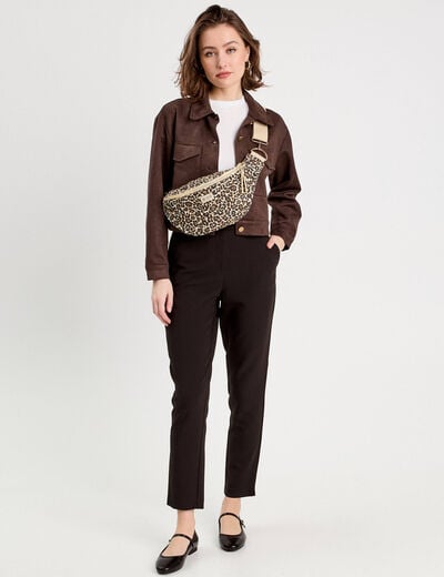 Pantalon slim noir femme