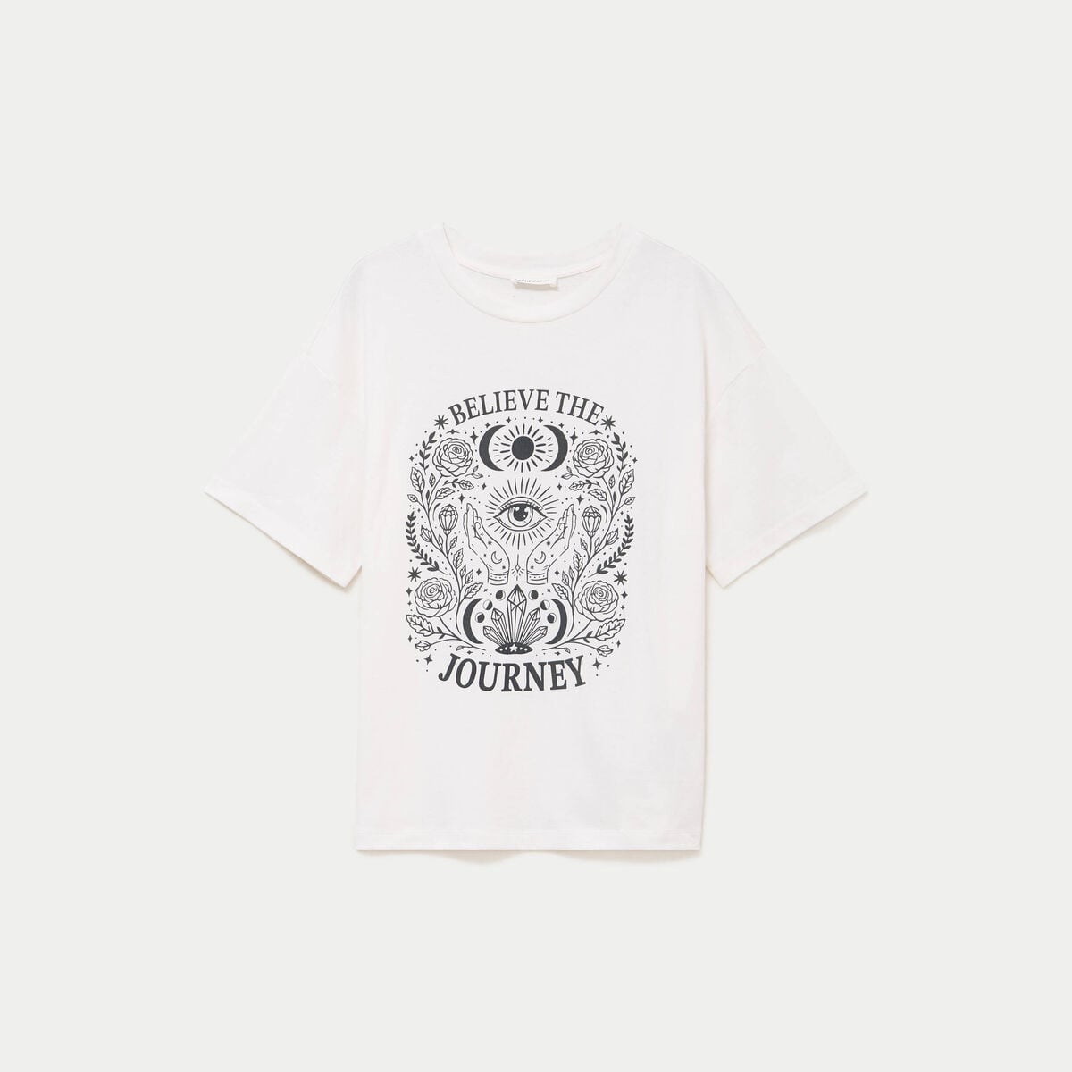 T-shirt oversize manches longues ecru femme
