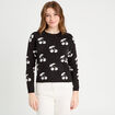 Pull manches longues noir femme