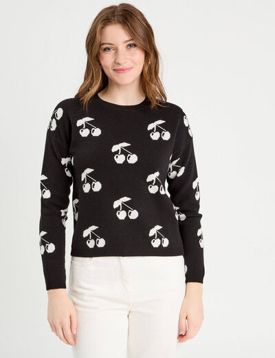 Pull manches longues noir femme
