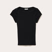 T-shirt cintr&eacute; col bateau noir femme