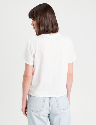 T-shirt manches courtes blanc femme