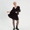 Robe évasée avec bandes clous noir femme
