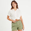 Blouse manches courtes ecru femme