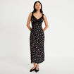 Robe d&eacute;collet&eacute; bretelles aspect dentelle noir femme