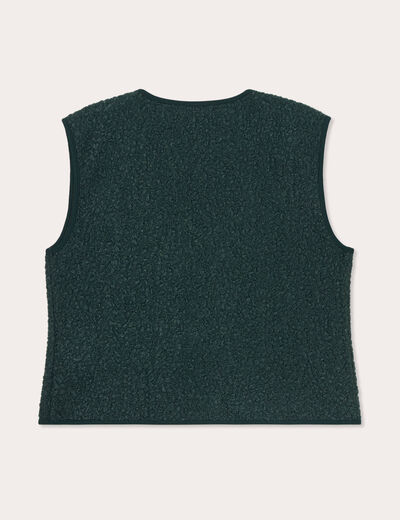 Gilet sans manches polaire vert foncé femme
