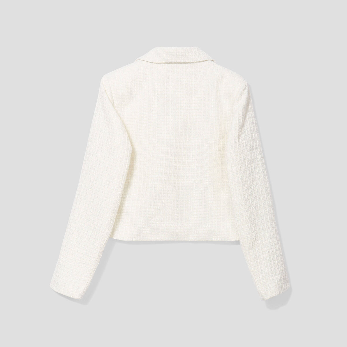 Veste droite boutonnée ecru femme