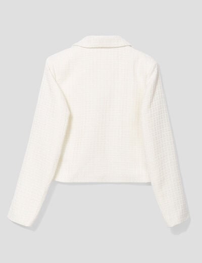 Veste droite boutonnée ecru femme