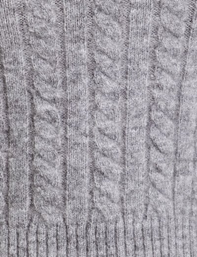 Pull ajusté col rond manches longues gris foncé femme