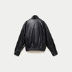 Veste effet boule en similicuir noir femme