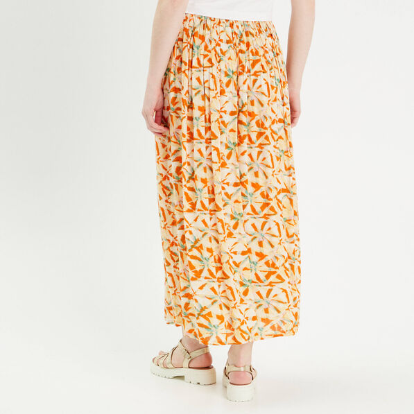 Jupe longue évasée blanc femme