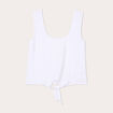 Débardeur cropped noué blanc femme