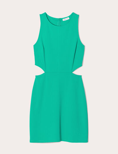 Robe moulante ouvertures vert femme