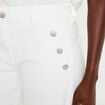 Jean wide leg cropped taille haute denim blanc femme