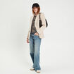 Veste blazer boutonn&eacute;e beige femme