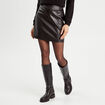 Jupe droite simili cuir noir femme