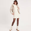 Robe pull droite avec poches ecru femme