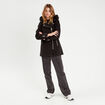 Manteau droit avec capuche noir femme