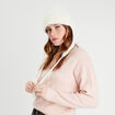 Bonnet avec cordons ecru femme