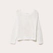 Pull ajour&eacute; manches longues dentelle blanc femme