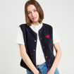 Gilet effet polaire bleu marine femme