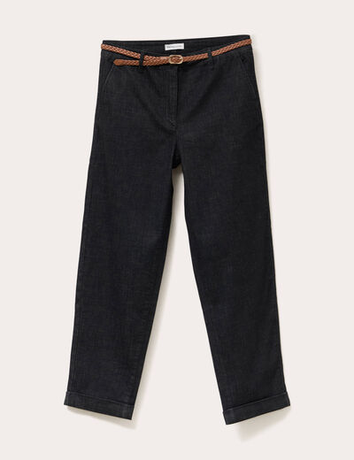 Jeans chino avec ceinture noir femme