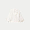 Veste col tailleur manches longues ecru femme