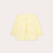 Blouse manches 3/4 nouée jaune moutarde femme