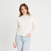 Pull avec détails bijoux ecru femme