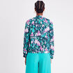 Veste teddy col châle vert femme