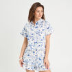 Chemise manches courtes bleu roi femme