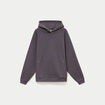 Sweat oversize &agrave; capuche manches longues gris fonc&eacute; femme