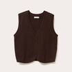 Gilet sans manches ajusté marron foncé femme