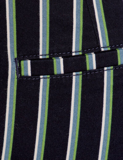 Pantalon chino slim 7/8ème bleu marine femme
