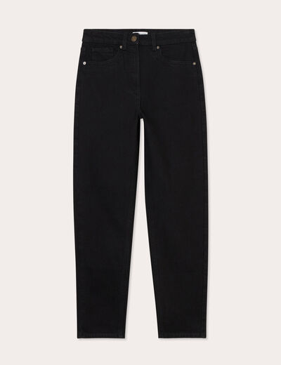 Jeans mom slim stretch denim noir femme