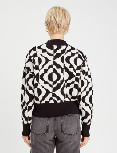 Pull col montant blanc femme