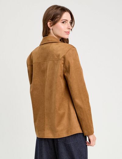 Veste blazer suédine marron femme