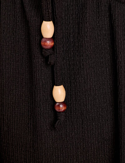 Robe midi évasée sans manches noir femme