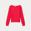 Pull col bateau rouge femme