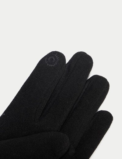 Gants fausse fourrure noir femme