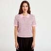 Polo manches courtes col chemise rose femme