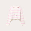 Pull à capuche manches longues rose poudrée femme