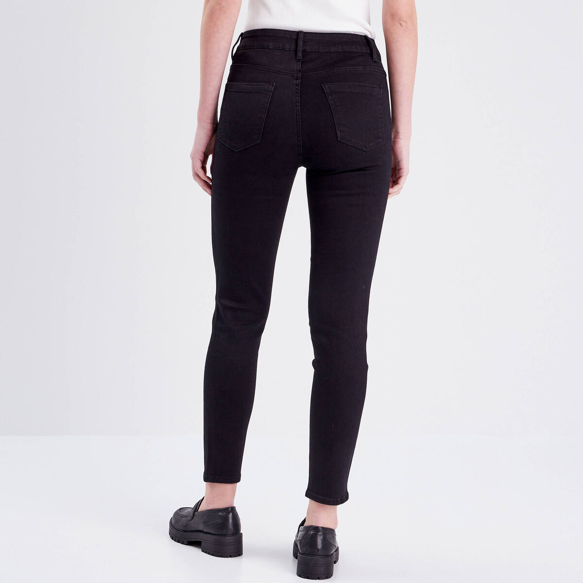 Jeans slim 5 poches denim noir femme